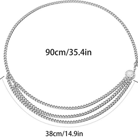 Silver chain belt with medallion - Picture 3 of 3